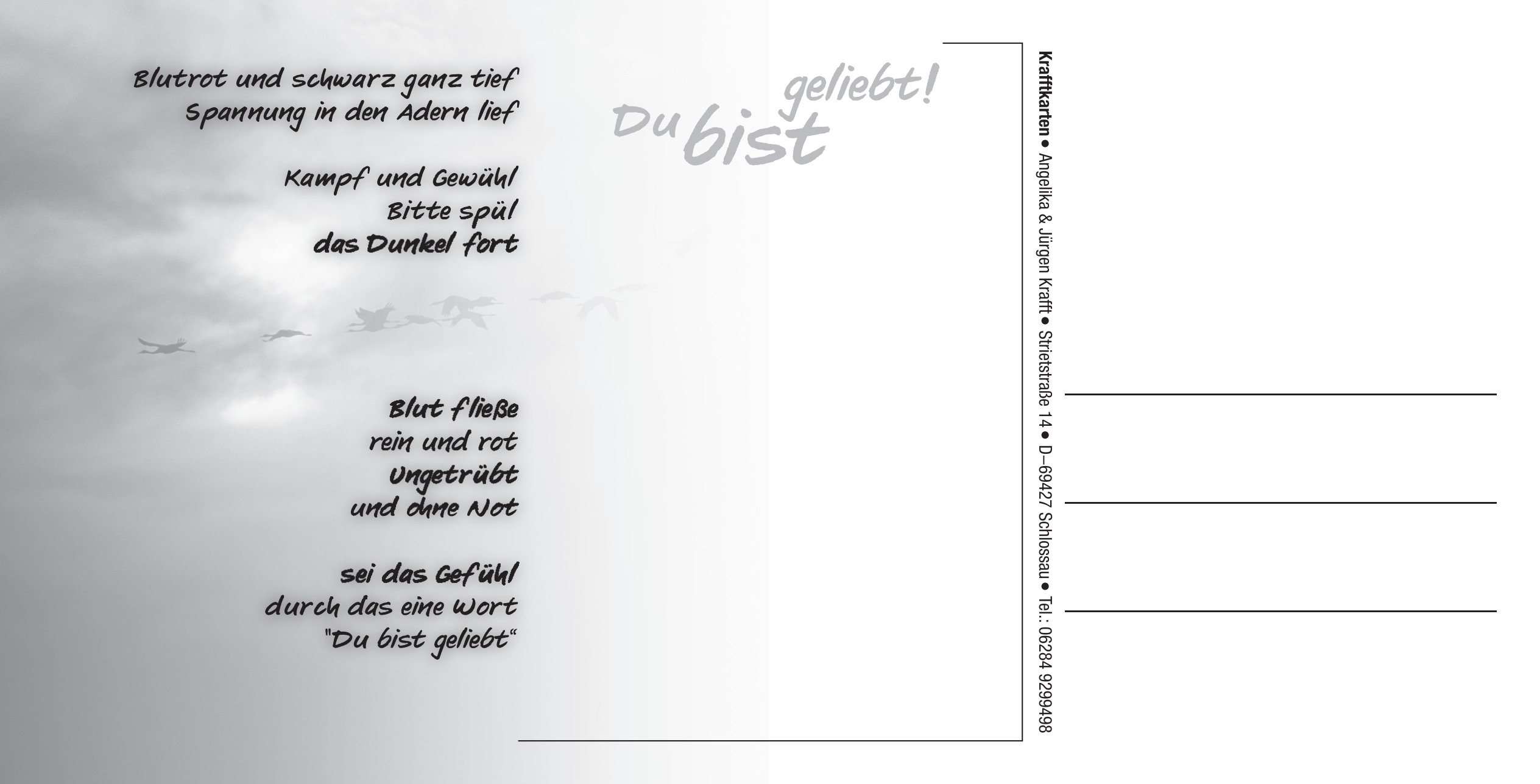 Postkarte: Geliebt